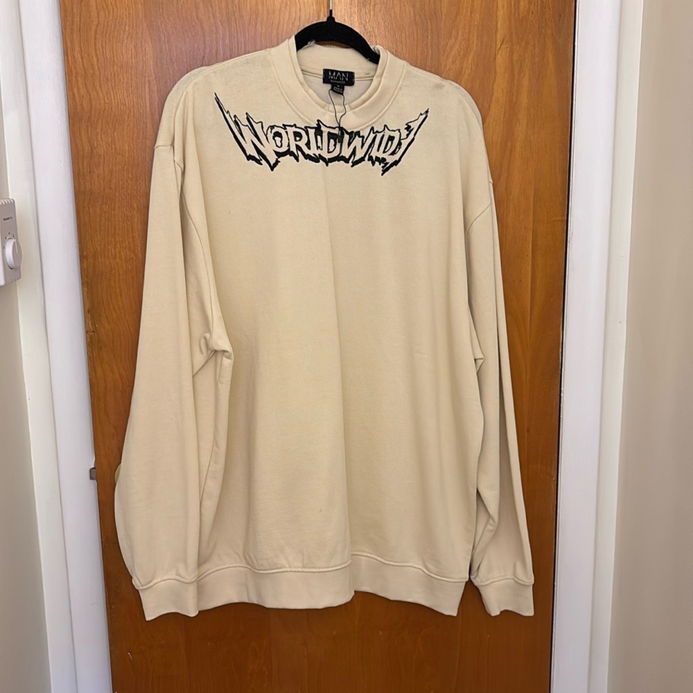 Boohoo man tan sweater. Never worn.